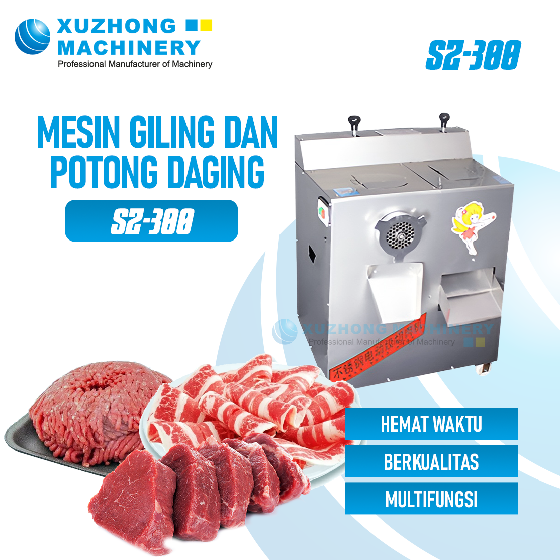 SZ-300 Mesin Giling Dan Potong Daging
