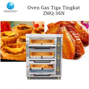 ZMQ-36N Oven Gas Tiga Tingkat Enam Loyang