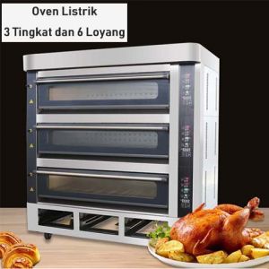 ZMZ-36 oven listrik 3 tingkat dan 6 loyang