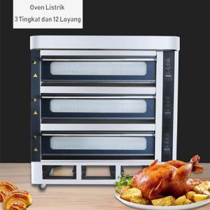 ZMZ-312 oven listrik 3 tingkat 12 loyang