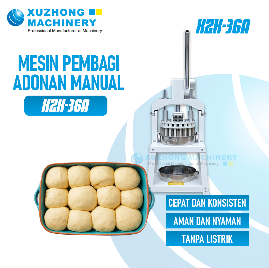 XZK-36A Mesin pembagi adonan manual