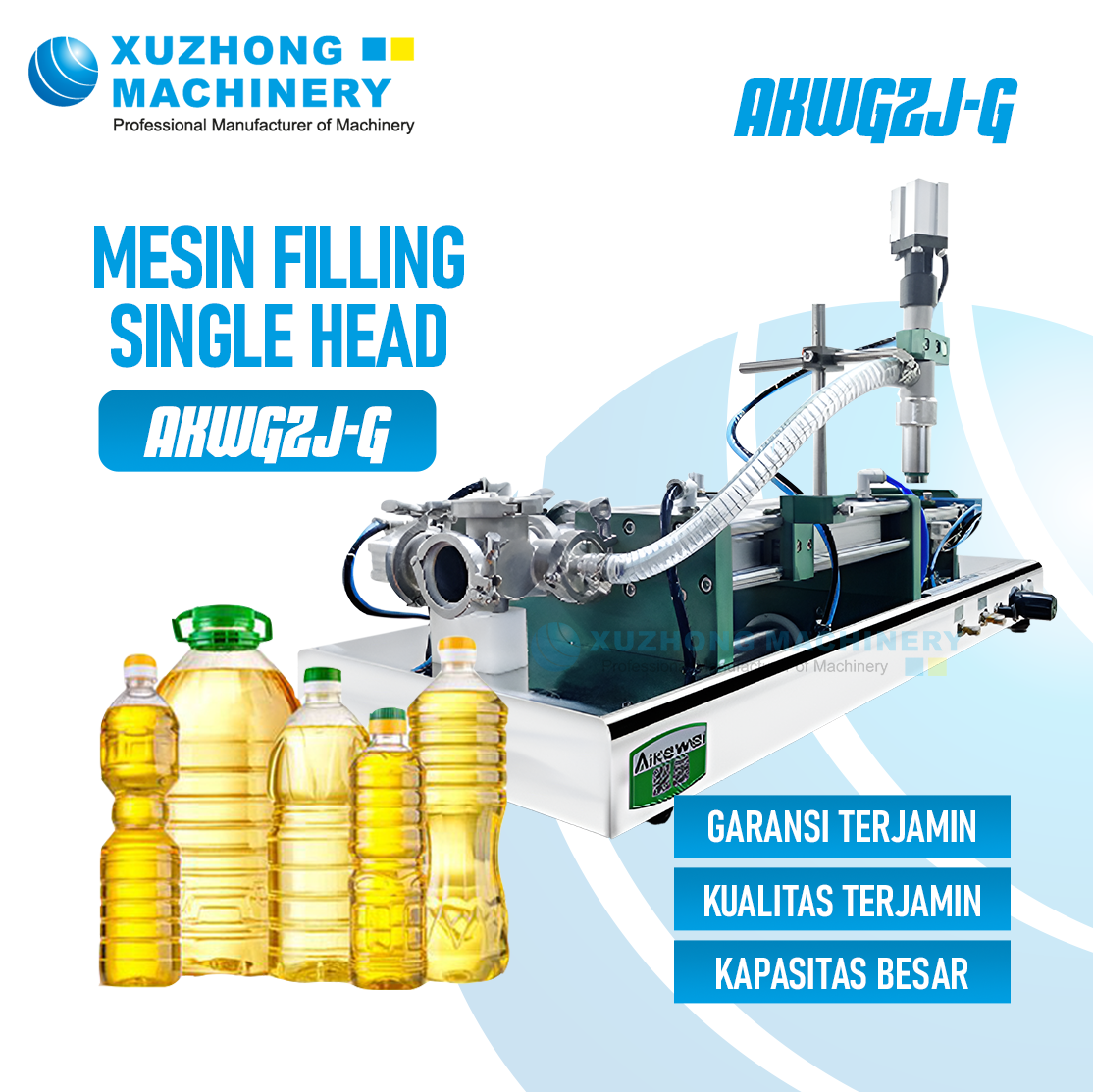 AKWGZJ-G Mesin Filling Cairan dan Pasta Semi Otomatis Horizontal (Single Head)