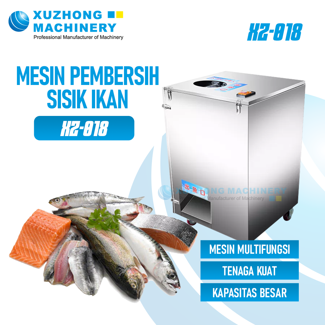 XZ-018 Mesin pembersih sisik dan pembelah perut ikan