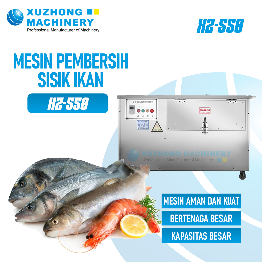 XZ-550 Mesin pembersih sisik ikan