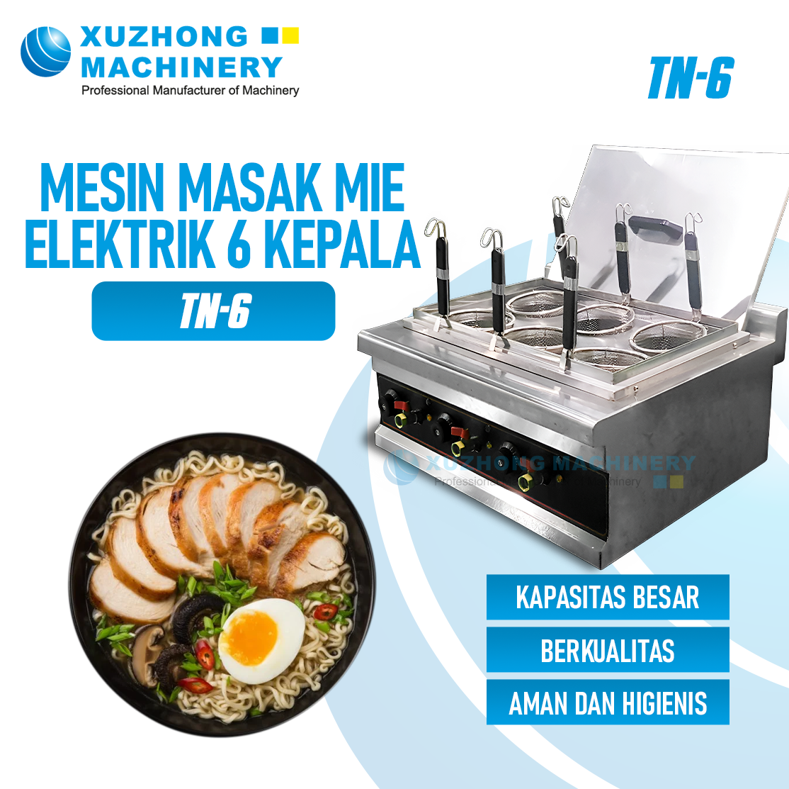 TN-6 Mesin Masak Mie Elektrik 6 Kepala